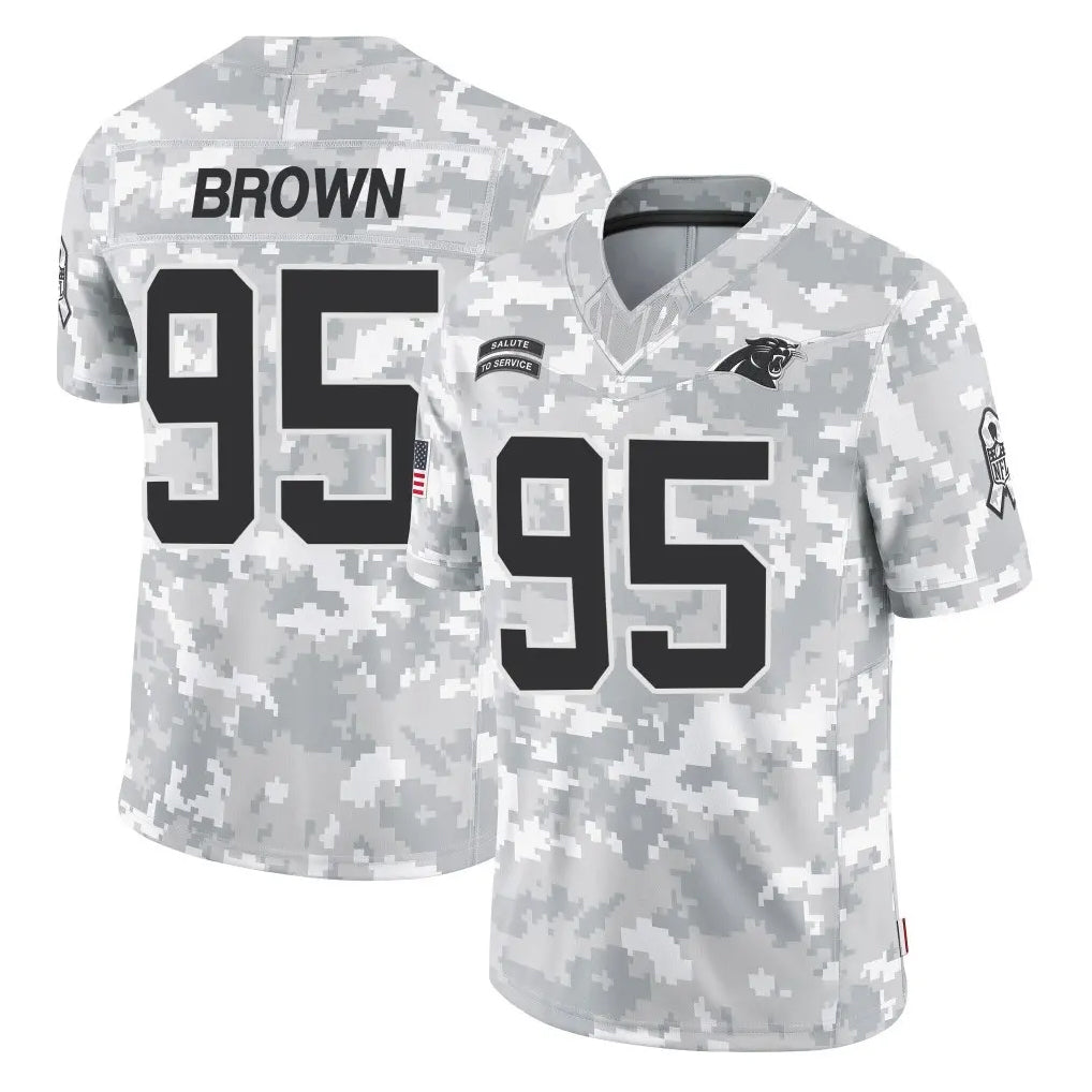C.Panthers #95 Derrick Brown Player Arctic Camo Salute to Service Limited Game Gdoa Stitched Jerseys