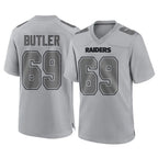 LV.Raiders #69 Adam Butler Player Gray Atmosphere Fashion Limited Game Gdoa Stitched Jerseys