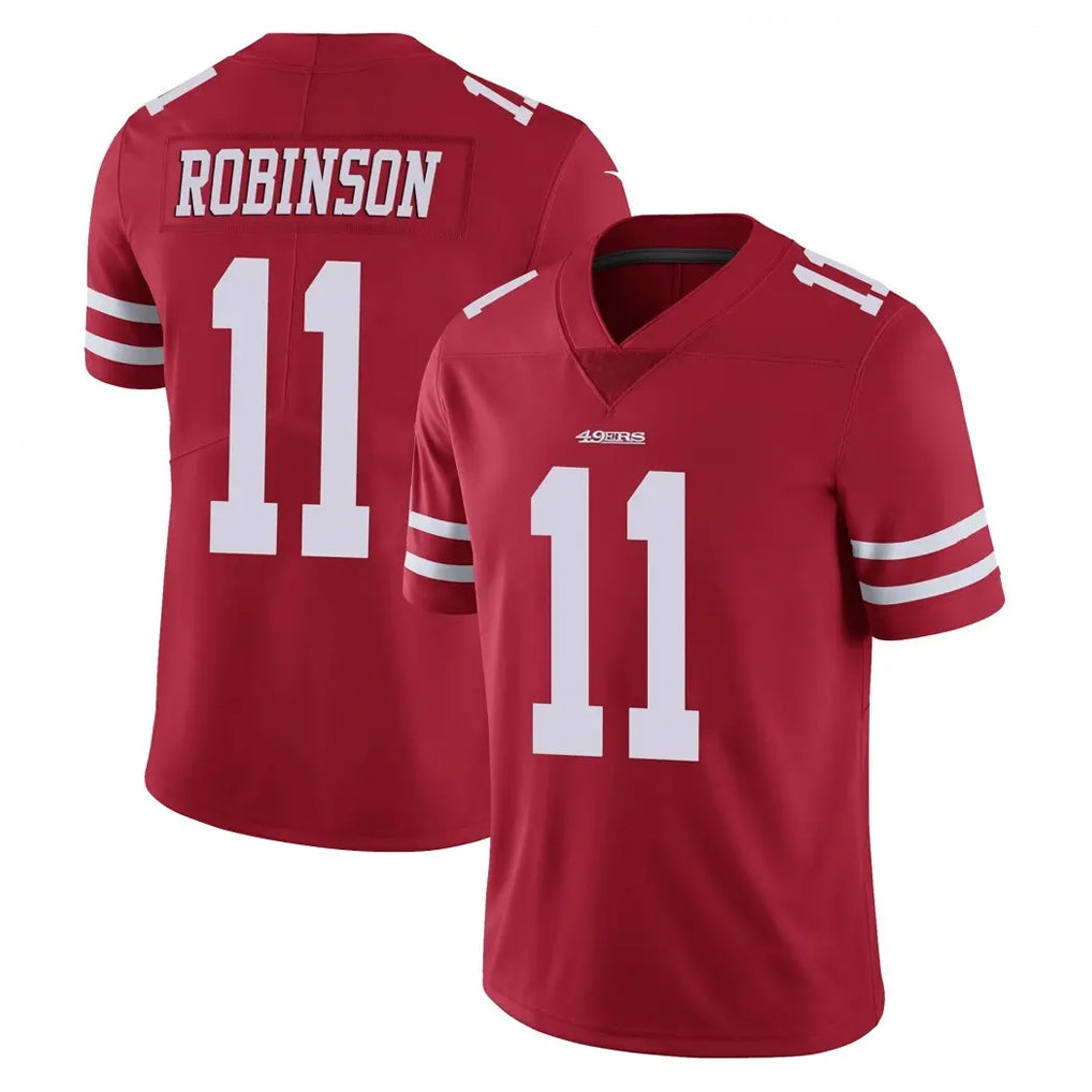 SF.49ers #11 Demarcus Robinson Player Red Limited Vapor Untouchable Home Game Gdoa Stitched Jerseys