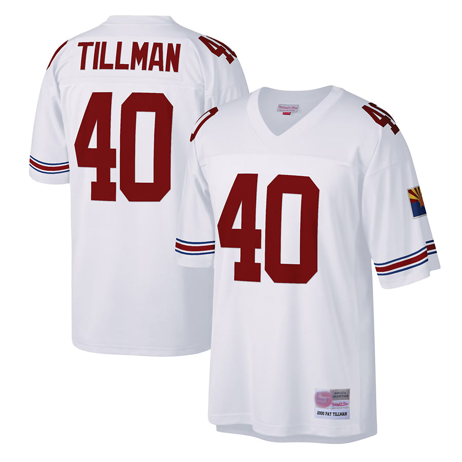 A.Cardinals #40 Pat Tillman Player Mitchell & Ness White Legacy Replica Gdoa Stitched Jerseys