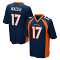 D.Broncos #17 Jaylen Waddle Player Navy Game Gdoa Stitched Jerseys