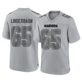 LV.Raiders #65 Tyler Linderbaum Player Gray Atmosphere Fashion Limited Game Gdoa Stitched Jerseys