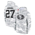 SF.49ers #27 Ji'Ayir Brown Player Arctic Camo Limited Salute to Service Pullover Hoodies Game Gdoa Stitched Jerseys