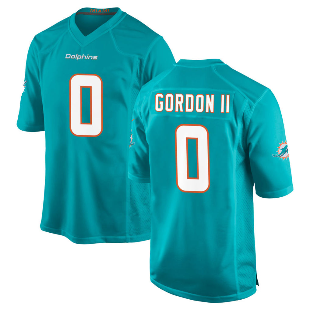 M.Dolphins #0 Ollie Gordon II Player Aqua Home Game Gdoa Stitched Jerseys