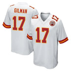 KC.Chiefs #17 Alohi Gilman Player White Home Game Gdoa Stitched Jerseys