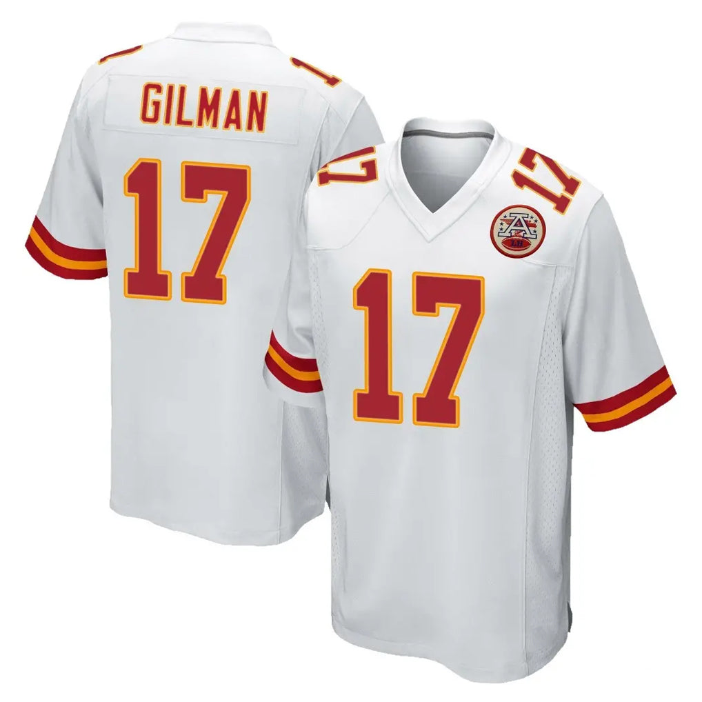 KC.Chiefs #17 Alohi Gilman Player White Home Game Gdoa Stitched Jerseys