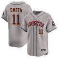 H.Astros #11 Cam Smith Player Gray Home Limited Gdoa Stitched Jerseys