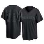 C.Reds #35 Jose Trevino Player Black T-shirt Game Home Gdoa Stitched Jerseys