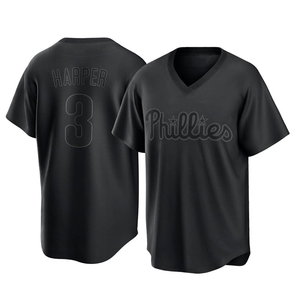 P.Phillies #3 Bryce Harper Player Black Pitch Fashion Limited T-shirt Fdoa Stitched Jerseys