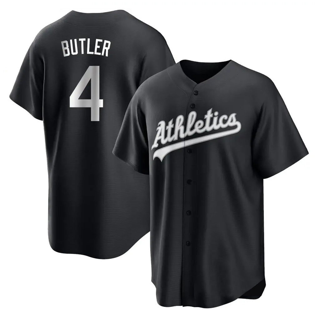 Athletics #4 Lawrence Butler Player Black Fashion Home Game Gdoa Stitched Jerseys