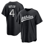 Athletics #4 Lawrence Butler Player Black Fashion Home Game Gdoa Stitched Jerseys