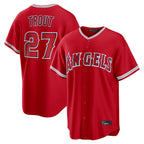 LA.Angels #27 Mike Trout Player Red Home Game Fdoa Stitched Jerseys