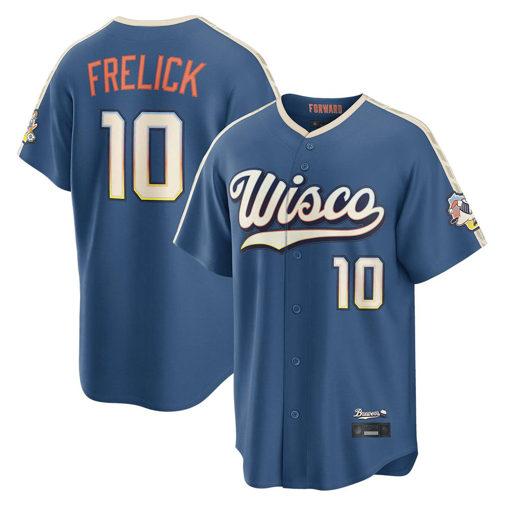 M.Brewers #10 Sal Frelick Player Blue 2026 City Connect Home Game Fdoa Stitched Jerseys