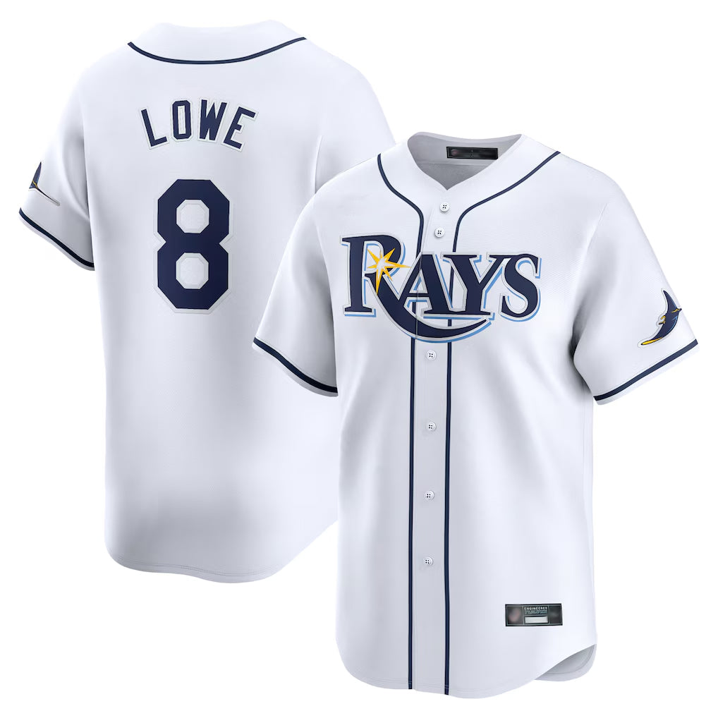 T.Bay Rays #8 Brandon Lowe Player White Home Limited Fdoa Stitched Jerseys