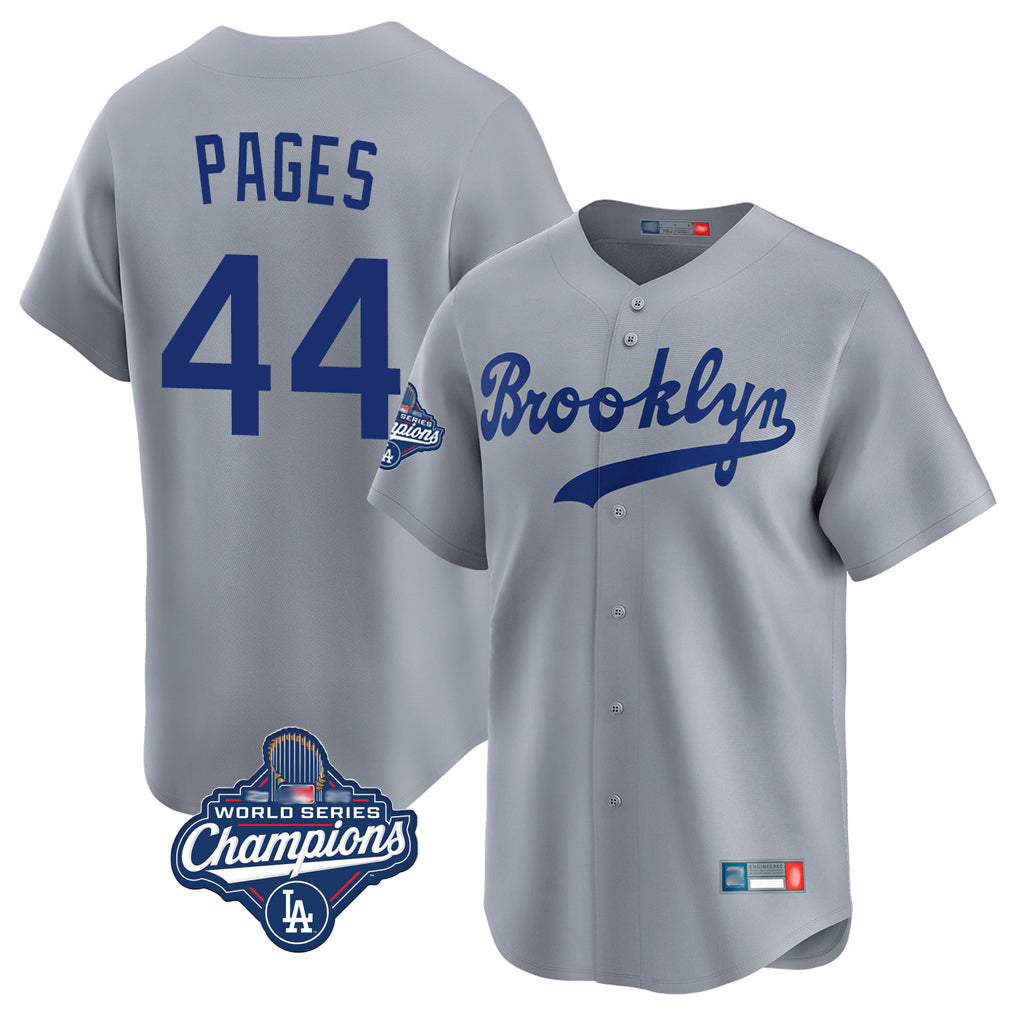 LA.Dodgers #44 Andy Pages Player Gray World Series Meet Game Limited Home Fdoa Stitched Jerseys