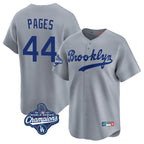 LA.Dodgers #44 Andy Pages Player Gray World Series Meet Game Limited Home Fdoa Stitched Jerseys