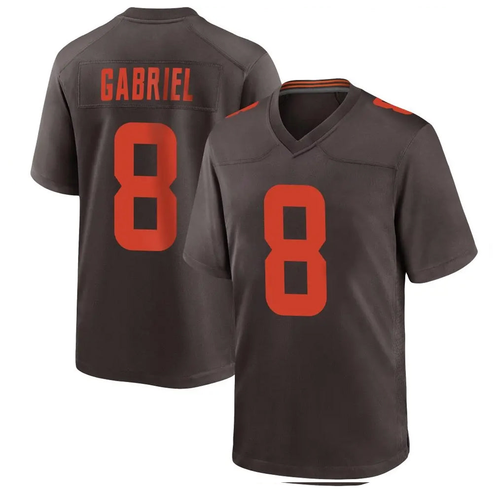 C.Browns #8 Dillon Gabriel Player Brown Alternate Home Game Gdoa Stitched Jerseys