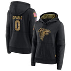 A.Falcons #0 Divine Deablo Player Black Salute to Service Hoodies Gdoa Stitched Jerseys