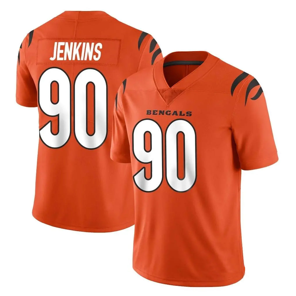 C.Bengals #90 Kris Jenkins Jr Player Orange Vapor Untouchable Limited Home Game Gdoa Stitched Jerseys