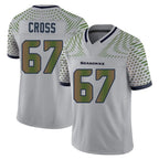 S.Seahawks #67 Charles Cross Player Grey Limited 2025 Rivalries Collection Home Game Gdoa Stitched Jerseys
