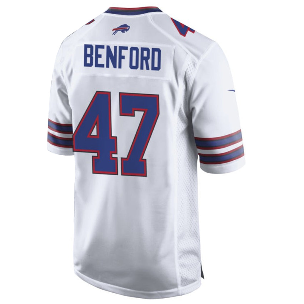 B.Bills #47 Christian Benford Player White Home Game Gdoa Stitched Jerseys