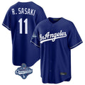 LA.Dodgers #11 Roki Sasaki Player Royal World Series Meet Game Fdoa Stitched Jerseys