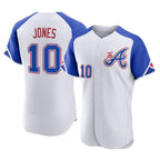 A.Braves #10 Chipper Jones Player White City Connect Limited Elite Home Game Gdoa Stitched Jerseys