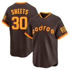 S.Diego Padres #30 Gavin Sheets Player Brown Home Cooperstown Collection Replica Game Fdoa Stitched Jerseys