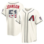 A.Diamondbacks #51 Randy Johnson Player Cream USA 250 Fourth of July Home Game Gdoa250Ys Stitched Jerseys