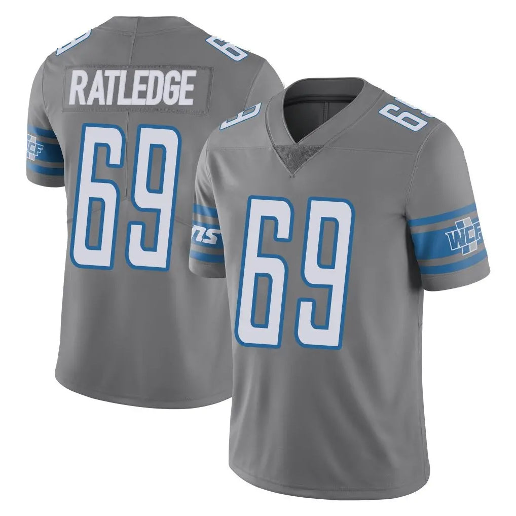 D.Lions #69 Tate Ratledge Player Gray Vapor Untouchable Limited Home Game Gdoa Stitched Jerseys