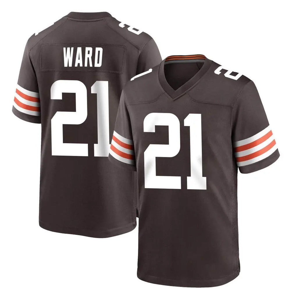 C.Browns #21 Denzel Ward Player Brown Home Game Gdoa Stitched Jerseys