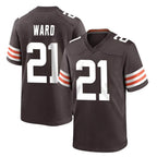 C.Browns #21 Denzel Ward Player Brown Home Game Gdoa Stitched Jerseys