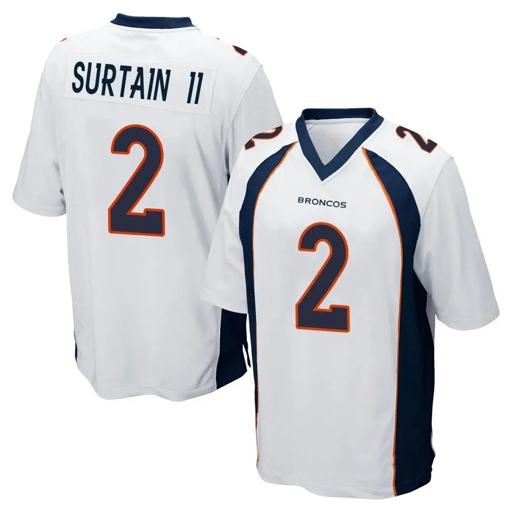 D.Broncos #2 Pat Surtain II Player White Game Gdoa Stitched Jerseys