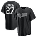 M.Twins #27 Ryan Jeffers Player Black Home Game Fdoa Stitched Jerseys
