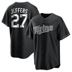 M.Twins #27 Ryan Jeffers Player Black Home Game Fdoa Stitched Jerseys