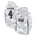 C.Browns #4 Deshaun Watson Player Arctic Camo Salute to Service Hoodies Limited Game Gdoa Stitched Jerseys