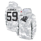 C.Panthers #59 Luke Kuechly Player Arctic Camo Salute to Service Pullover Hoodies Limited Game Gdoa Stitched Jerseys