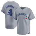T.Blue Jays #4 George Springer Player Gray Home Limited Fdoa Stitched Jerseys