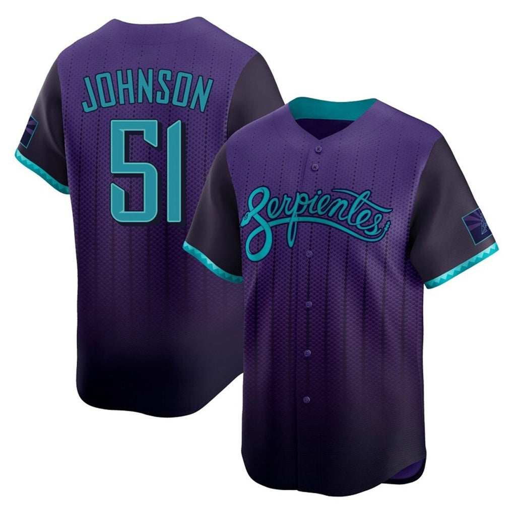 A.Diamondbacks #51 Randy Johnson Player Purple City Connect Limited Home Game Gdoa Stitched Jerseys