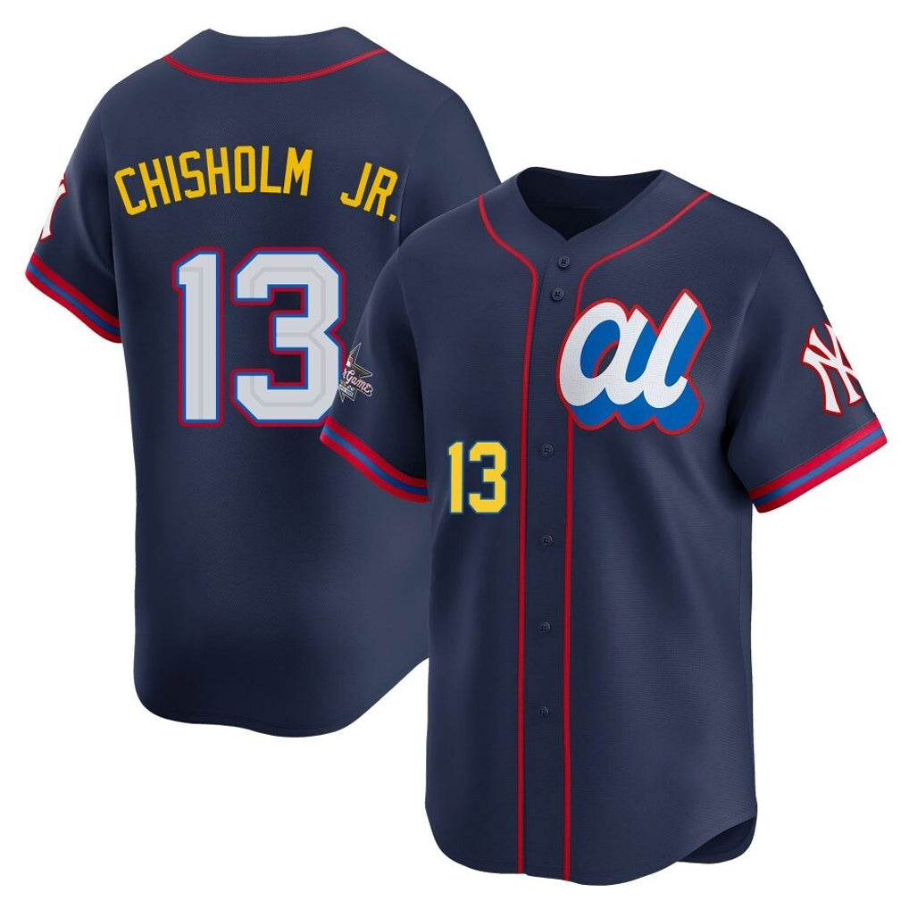 NY.Yankees #13 Jazz Chisholm Jr Player Navy All Star Limited Home Fdoa Stitched Jerseys