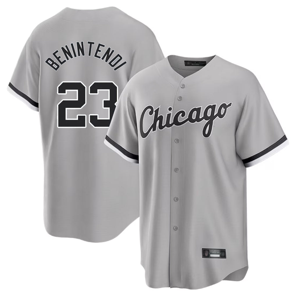 C.White Sox #23 Andrew Benintendi Player Gray Home Game Gdoa Stitched Jerseys