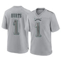 P.Eagles #1 Jalen Hurts Player Gray Atmosphere Fashion Home Game Gdoa Stitched Jerseys