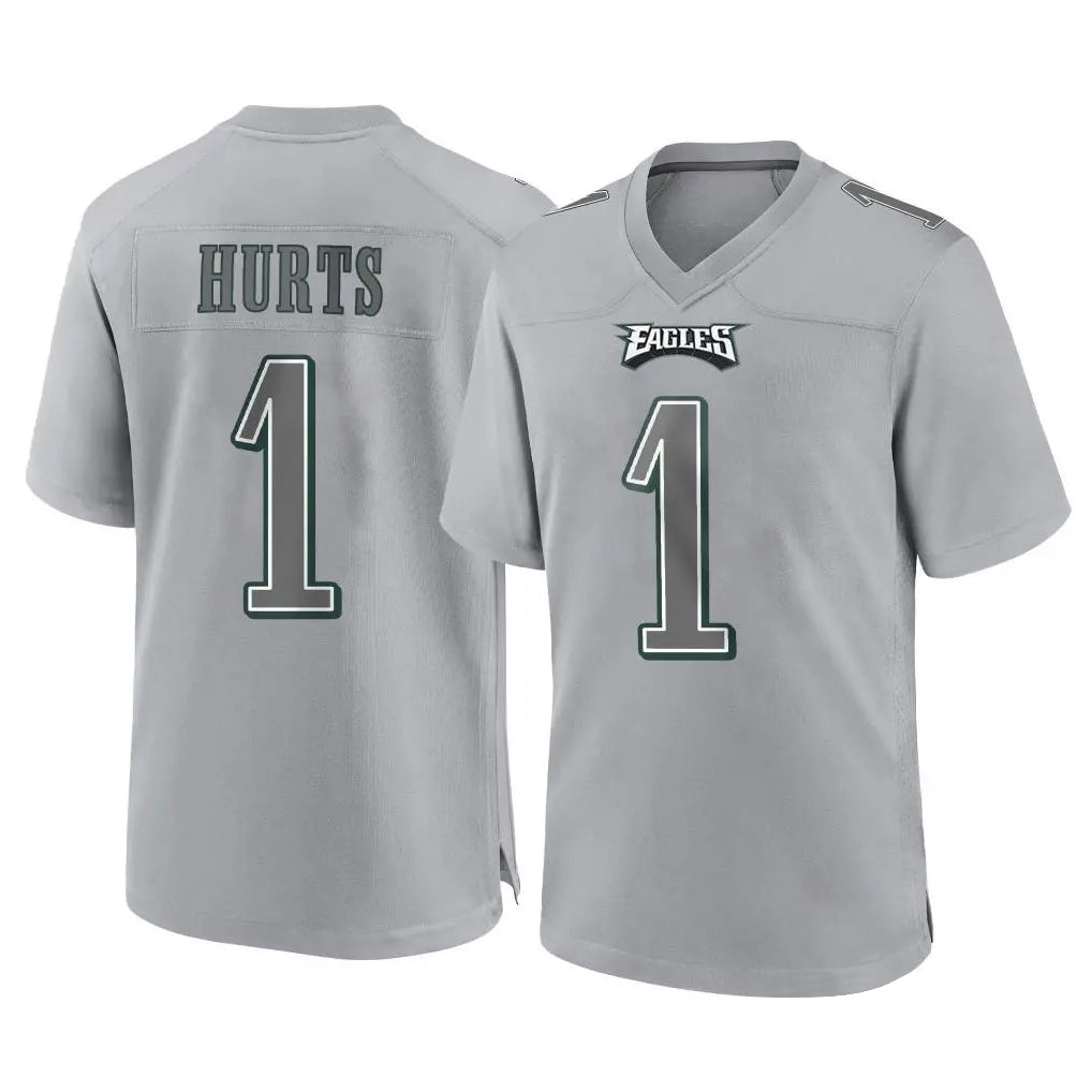 P.Eagles #1 Jalen Hurts Player Gray Atmosphere Fashion Home Game Gdoa Stitched Jerseys