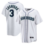 S.Mariners #3 J.P. Crawford Player White Home Game Fdoa Stitched Jerseys