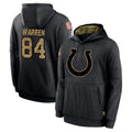 IN.Colts #84 Tyler Warren Player Black Salute to Service Hoodies Limited Game Gdoa Stitched Jerseys