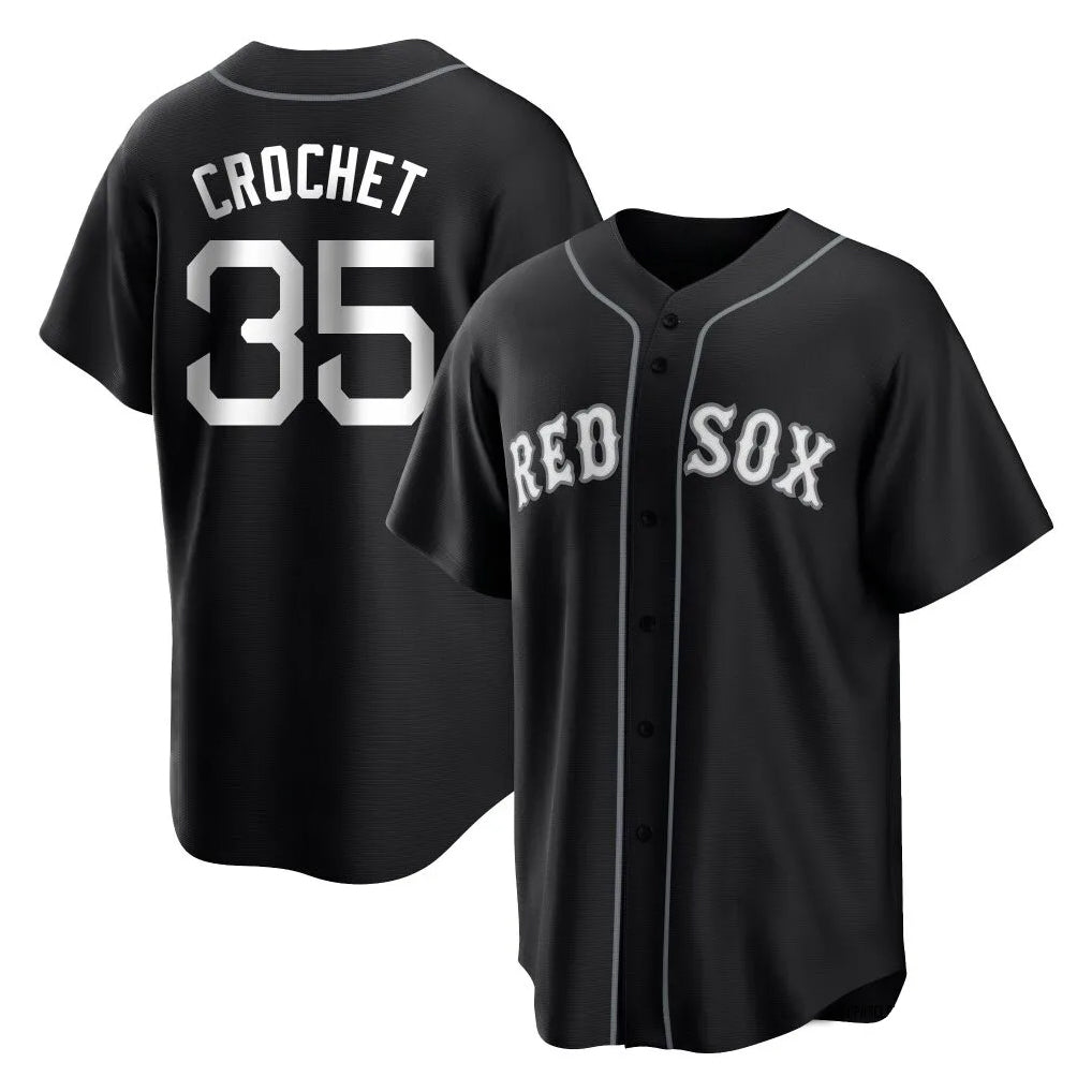 B.Red Sox #35 Garrett Crochet Player Black Home Game Gdoa Stitched Jerseys