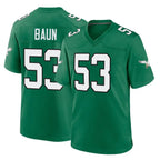P.Eagles #53 Zack Baun Player Green Kelly Alternate Home Game Gdoa Stitched Jerseys
