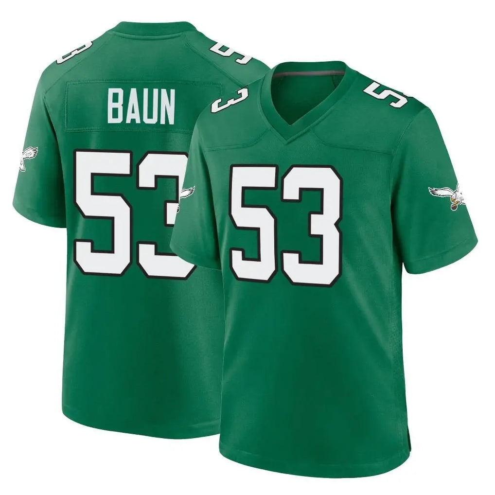 P.Eagles #53 Zack Baun Player Green Kelly Alternate Home Game Gdoa Stitched Jerseys