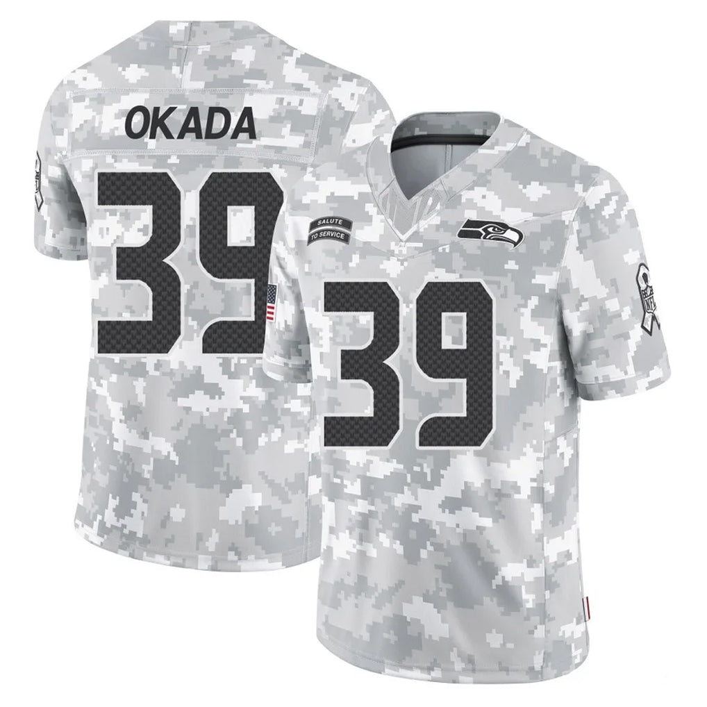 S.Seahawks #39 Ty Okada Player Arctic Camo Limited Salute To Service Home Game Gdoa Stitched Jerseys