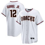 A.Diamondbacks #12 Lourdes Gurriel Jr Player White Home Game Gdoa Stitched Jerseys